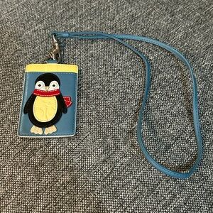 Coach Rare Penguin ID lanyard